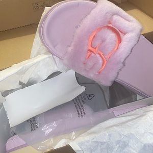 California Aster Ugg Laton Fur Slides